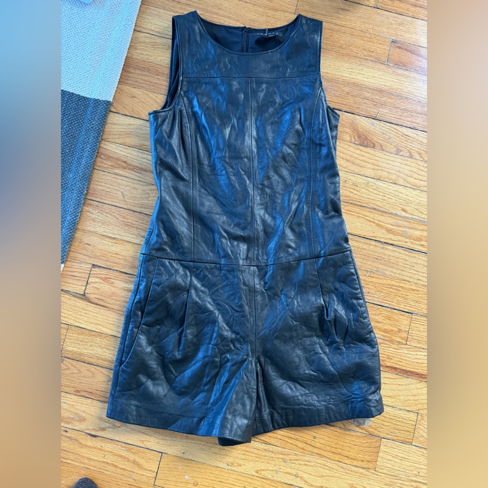 Theory leather romper size 0